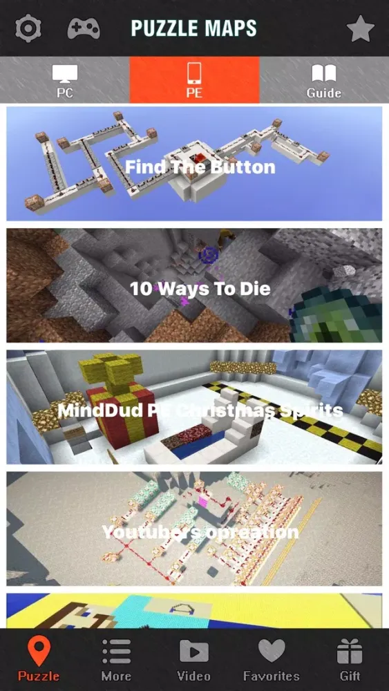 Capturas de tela do Pro Puzzle Maps Database for Minecraft PE Game