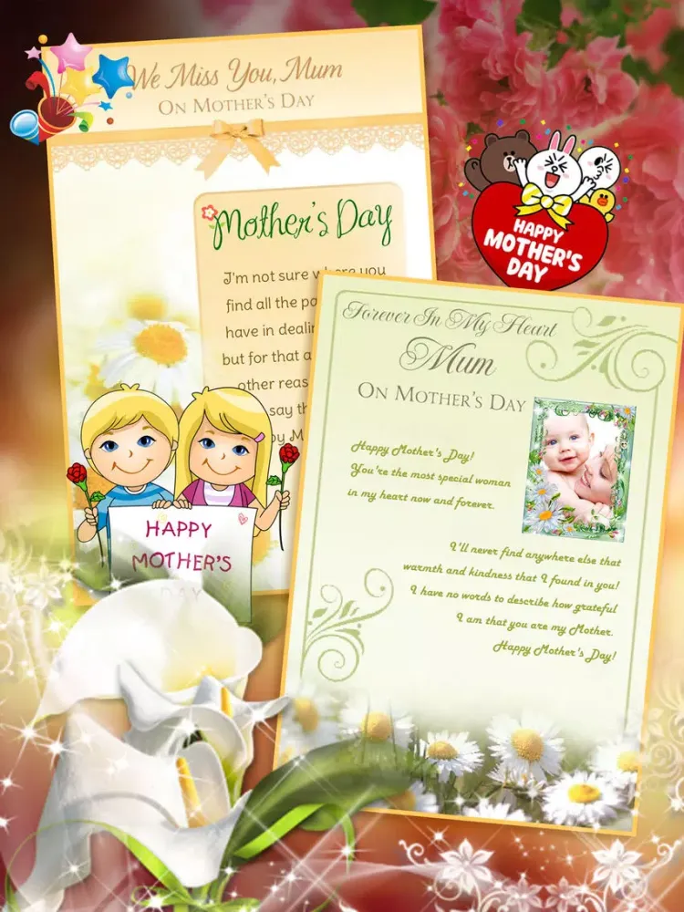 Mother's Day Photo Frame.s, Sticker.s & Greeting Card.s Make.r HD iPad 应用截图