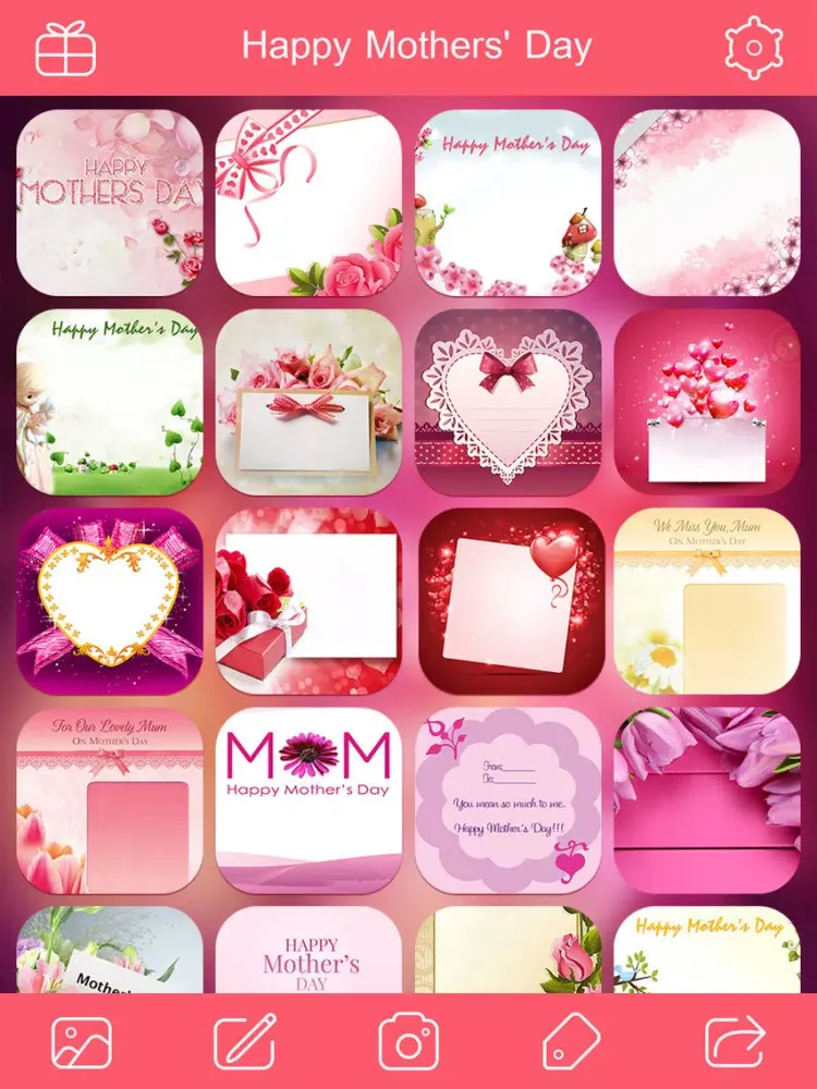 Mother's Day Photo Frame.s, Sticker.s & Greeting Card.s Make.r HD iPad 应用截图