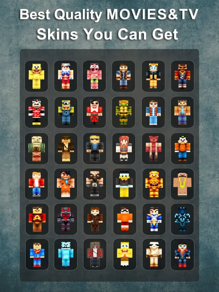 Movie Pixel Skins Collection - Minecraft Pocket Edition Lite iPad  سکرین شاٹس