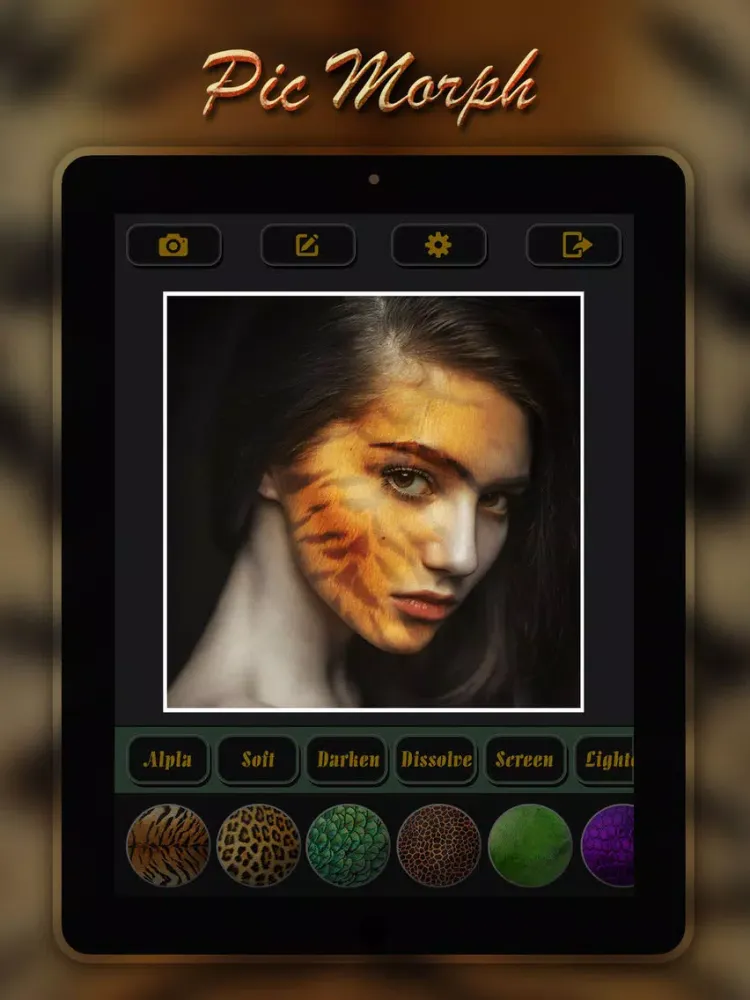 Zrzuty ekranu Pic Morph Wild Mix - Transform yr Skin or Face with Extraordinary Pattern and Animal Texture.s iPad 