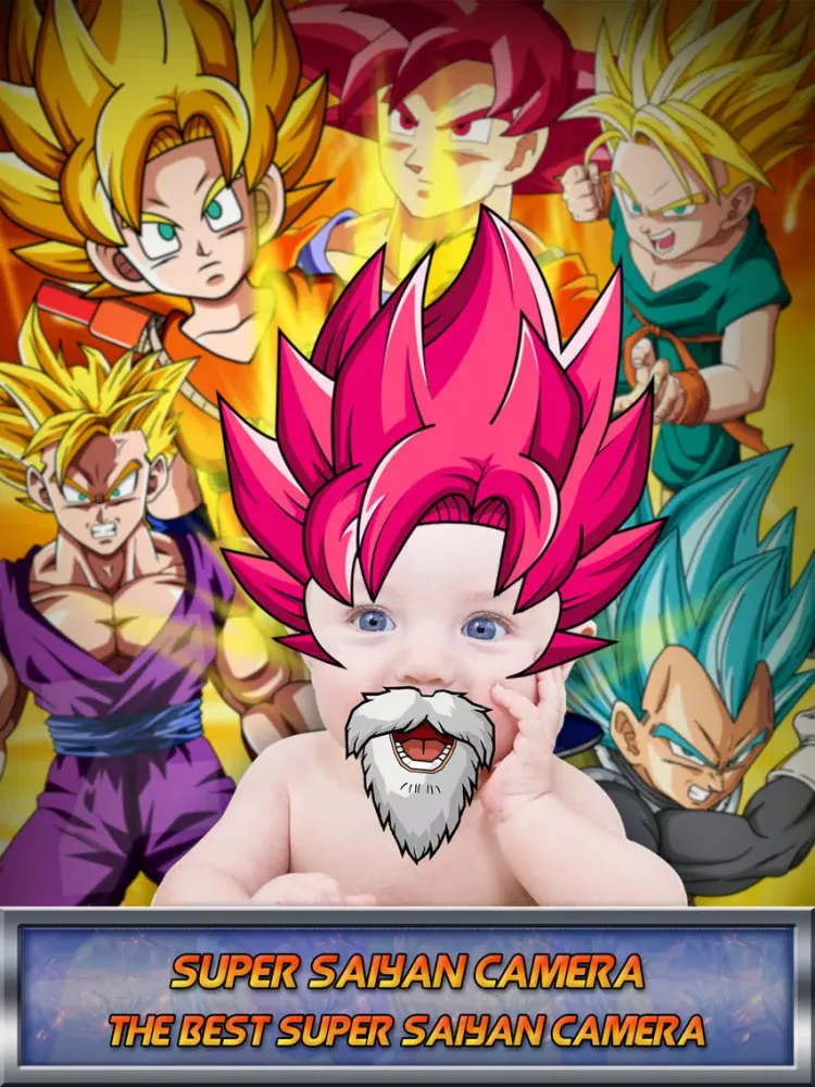 Super Saiyan Sticker Camera - Cartoon & Manga Photo Booth for Hair Goku iPad  Screenshots