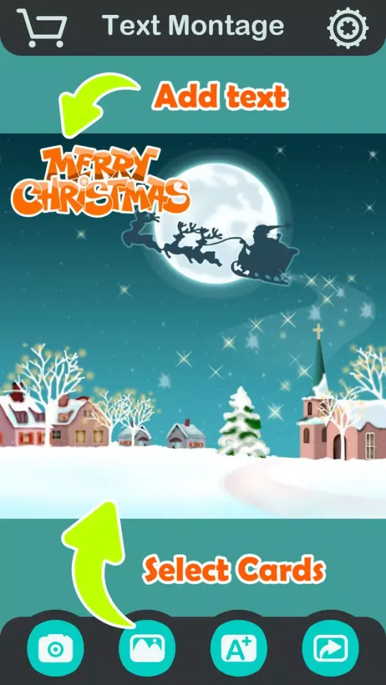 Captures d'écran de Santa Text Montage - Write Greeting Quotes on Photos with Artist Fonts