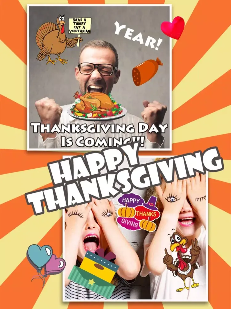 Ảnh chụp màn hình của Thanksgiving Day Makeover - Visage Photo Editor to Swirl Holiday Stickers on Yr Face iPad 