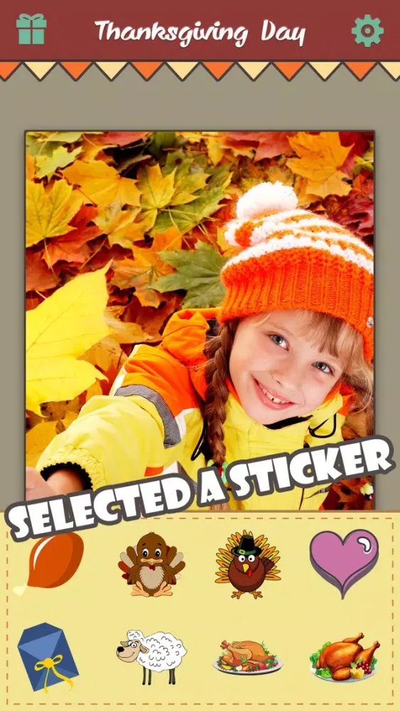 Ảnh chụp màn hình của Thanksgiving Day Makeover - Visage Photo Editor to Swirl Holiday Stickers on Yr Face