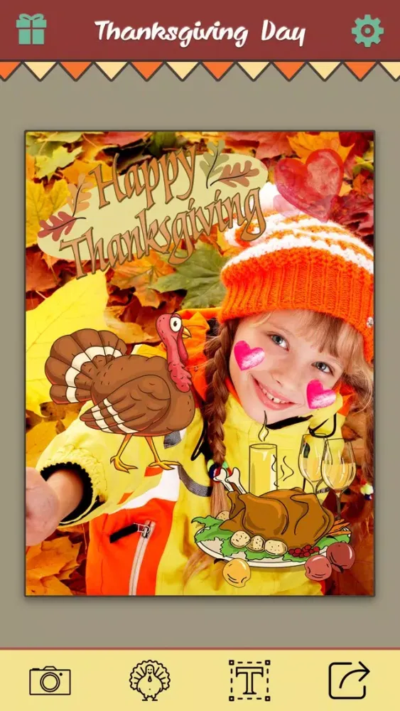 Ảnh chụp màn hình của Thanksgiving Day Makeover - Visage Photo Editor to Swirl Holiday Stickers on Yr Face