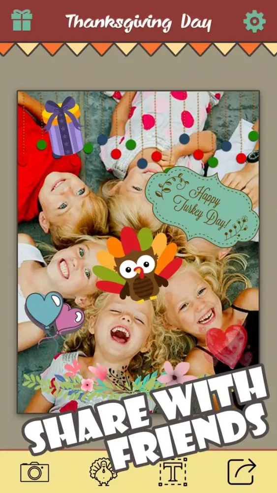 Ảnh chụp màn hình của Thanksgiving Day Makeover - Visage Photo Editor to Swirl Holiday Stickers on Yr Face