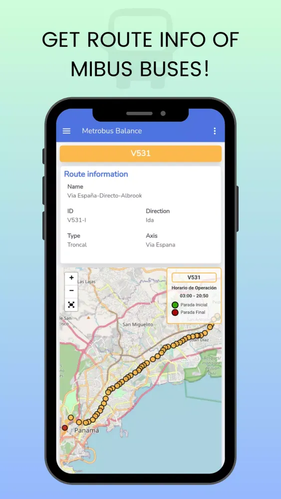 Ảnh chụp màn hình của Panama Metrobus Balance