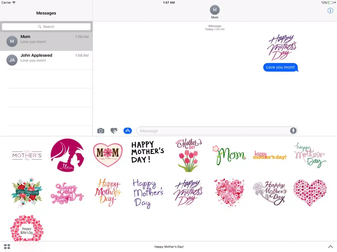 Ảnh chụp màn hình của Happy Mother's Day! iPad 