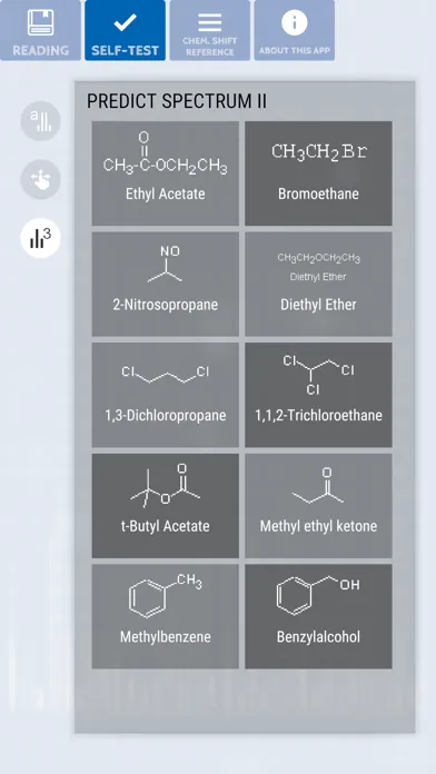 Capturas de tela do Simply 1H NMR Tutorial