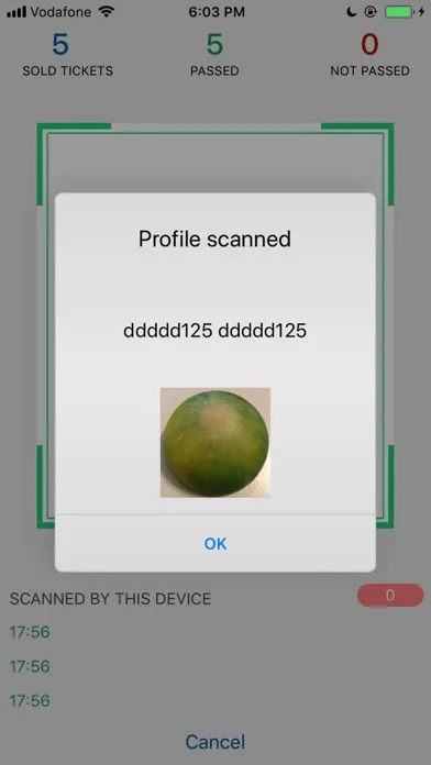 Tangkapan skrin Ticket scanner for 2event.com