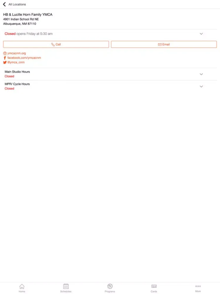 YMCA of Central New Mexico iPad  Screenshots