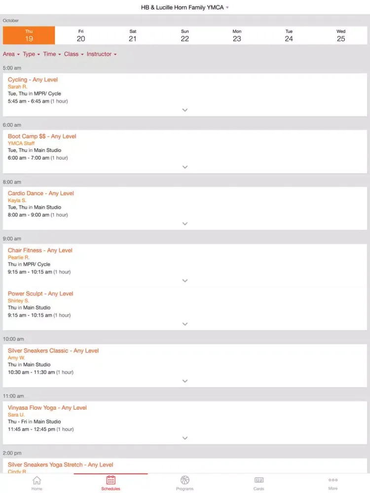 YMCA of Central New Mexico iPad  Screenshots