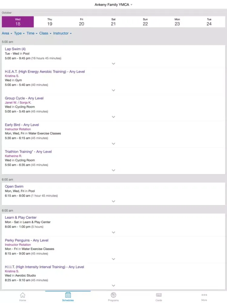 YMCA of Greater Des Moines iPad 应用截图