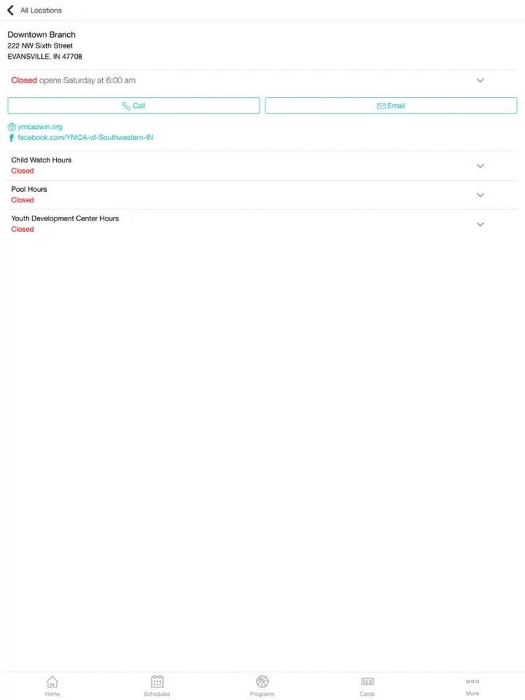 YMCA of Southwestern Indiana iPad  스크린샷