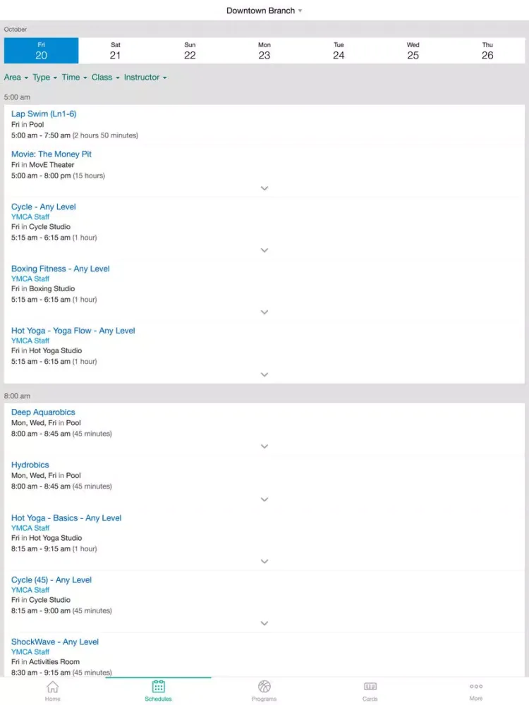 YMCA of Southwestern Indiana iPad  스크린샷