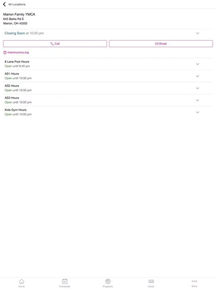 Marion Family YMCA iPad 应用截图