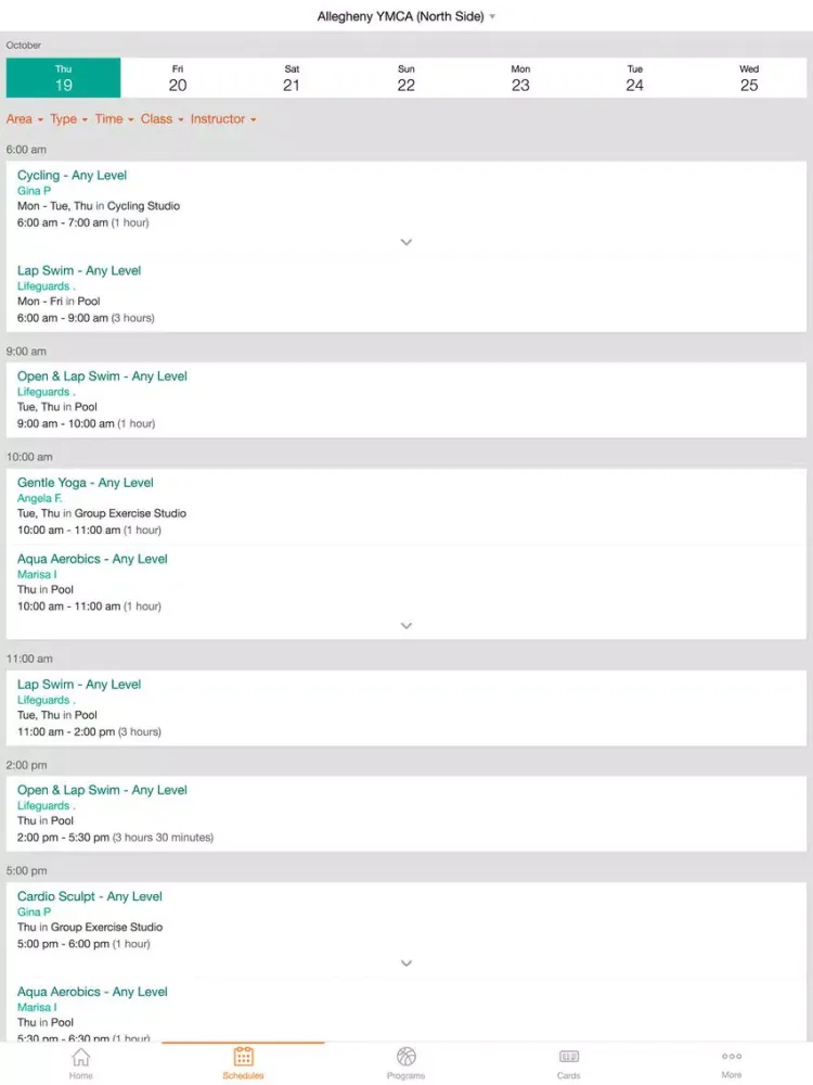Screenshot di YMCA of Greater Pittsburgh iPad 