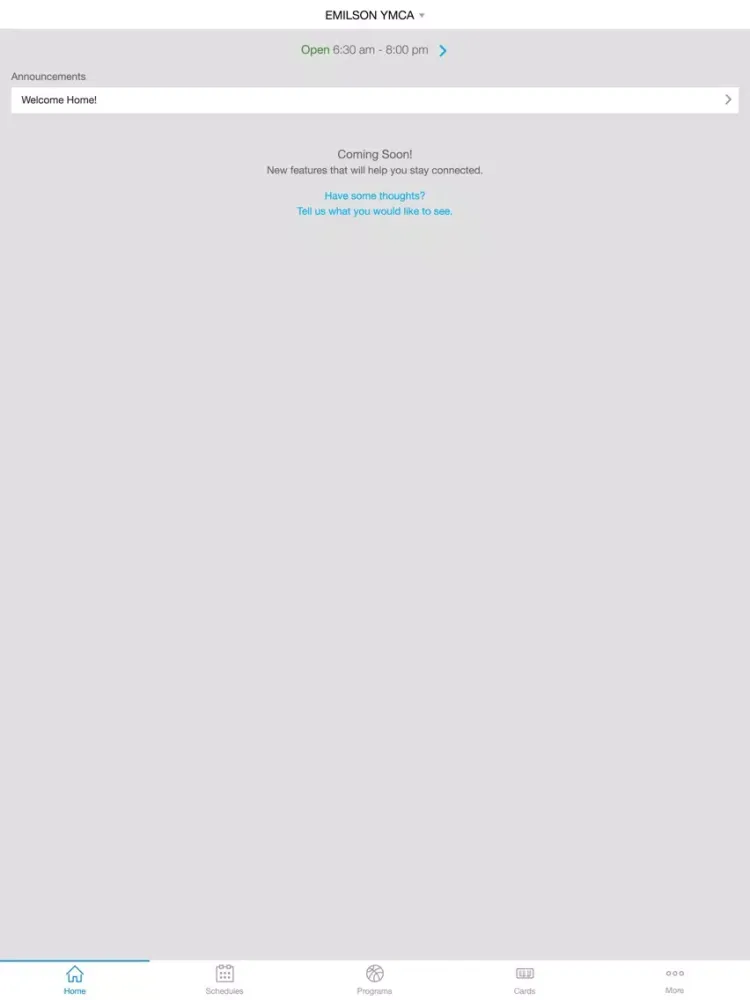 South Shore YMCA iPad  Screenshots