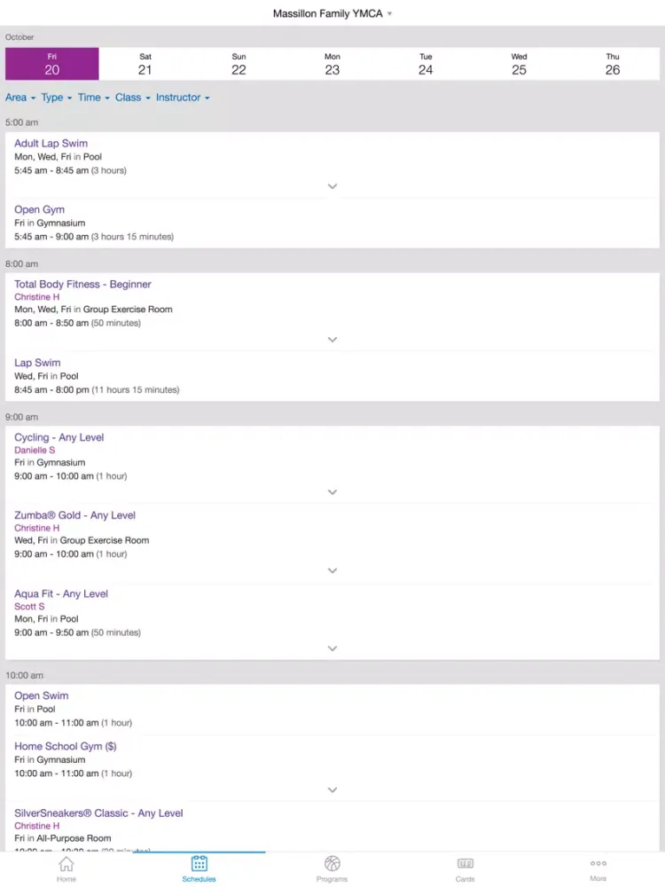 Ảnh chụp màn hình của YMCA of Western Stark County iPad 