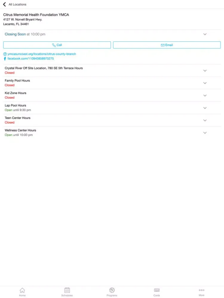 Capturas de pantalla de YMCA of the Suncoast iPad 