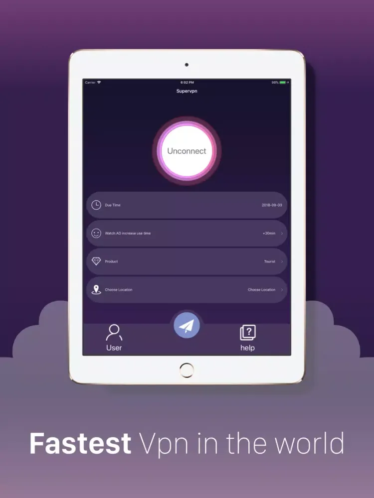 Rocket vpn - Super Fast Proxy iPad  سکرین شاٹس