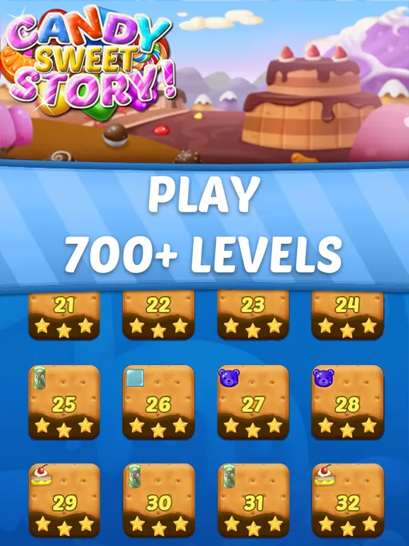 CandySweetStory:Match-3 Puzzle iPad  Screenshots