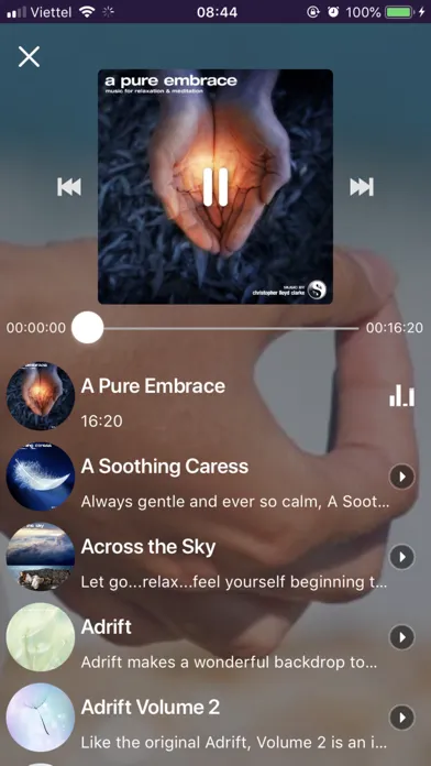 Capturas de tela do Soothing Music