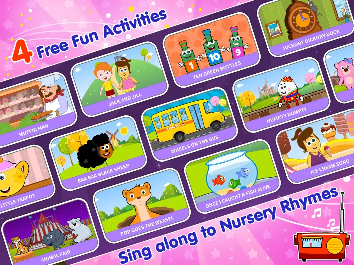 HooplaKidz Nursery Rhyme Activities (FREE) iPad  Screenshots