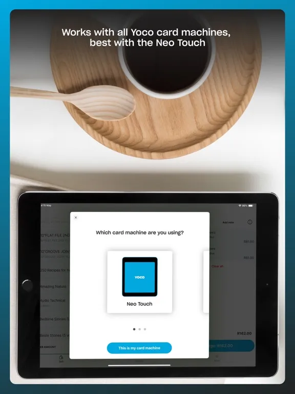 Tangkapan skrin Yoco Point of Sale (POS) iPad 