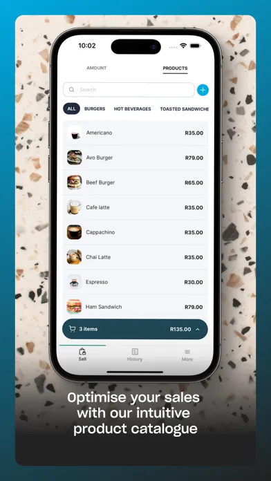 Tangkapan skrin Yoco Point of Sale (POS)