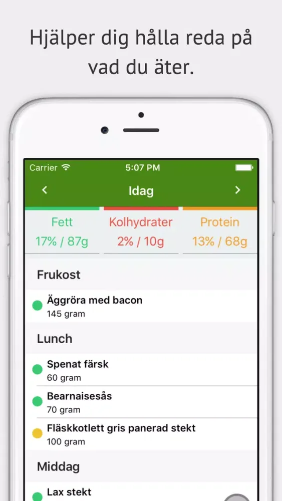 Ảnh chụp màn hình của LCHF - recept, dagbok, tips