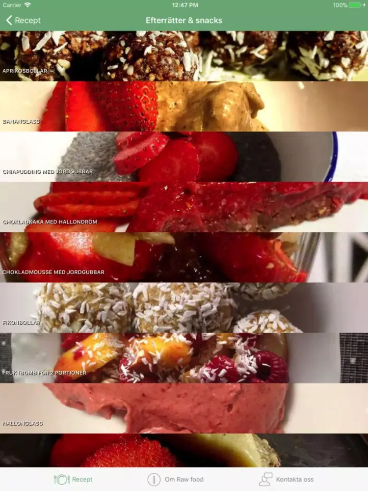 Rawfood iPad  Screenshots