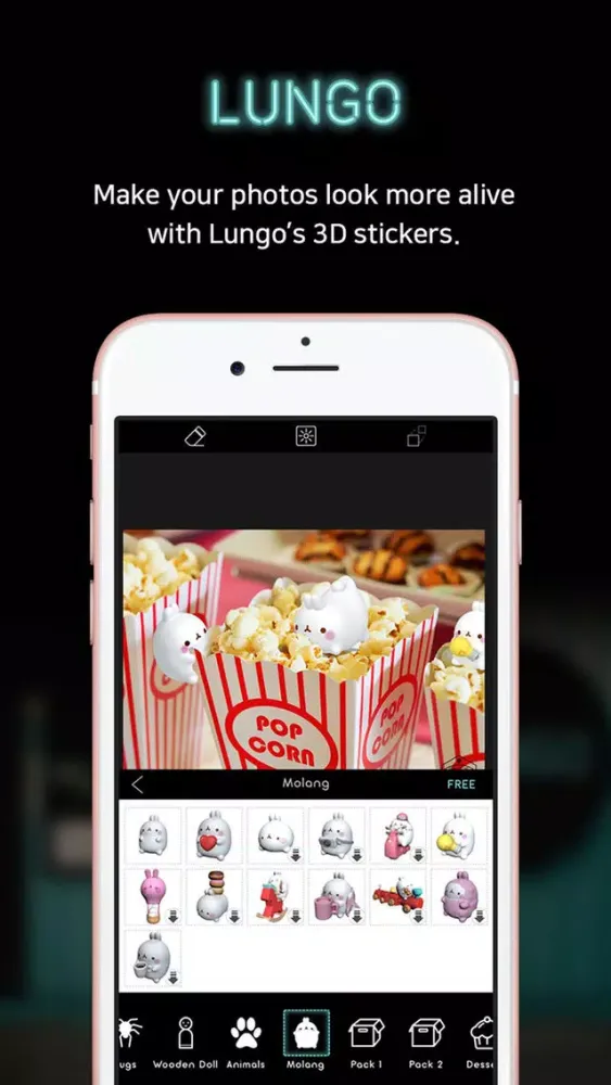 Capturas de tela do LUNGO - 3D Sticker Photo