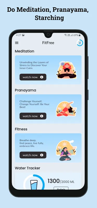 FitFree: Meditation & Yoga App Screenshots