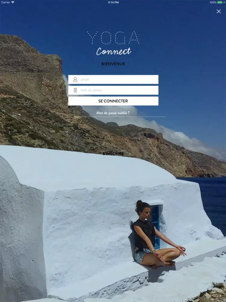 Tangkapan layar YogaConnect iPad 