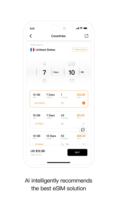 Yoho eSIM: AI Travel Data/Call Screenshots
