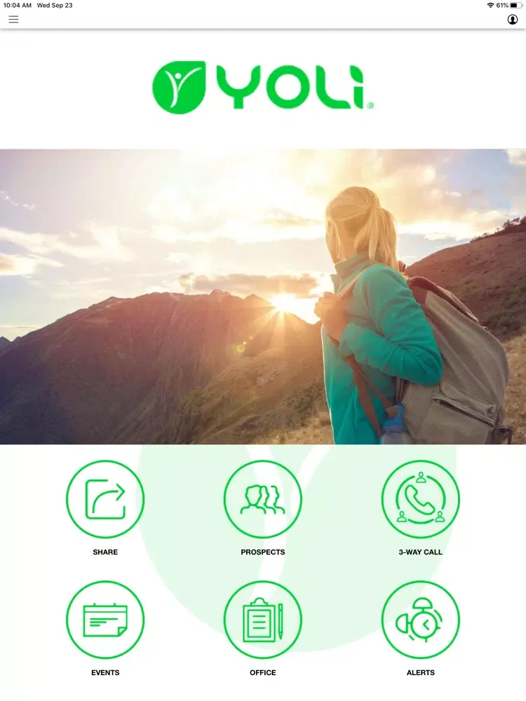 Ảnh chụp màn hình của Yoli Connect iPad 