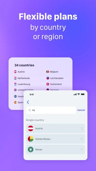 Zrzuty ekranu Yolla eSIM: Mobile Internet
