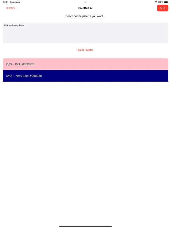 Color Palette Generator AI iPad  سکرین شاٹس
