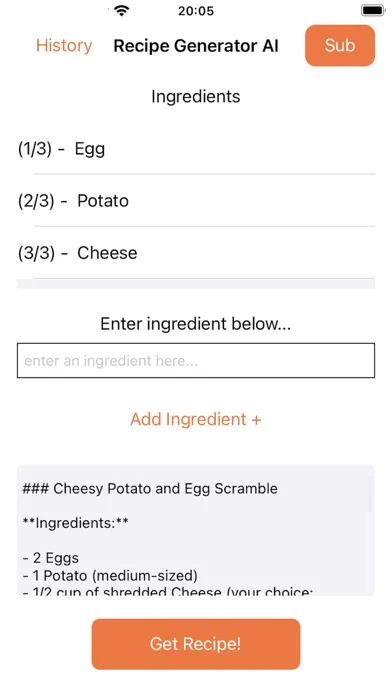 Tangkapan layar Recipe Maker AI