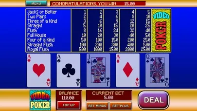 Tangkapan skrin Video Poker Go
