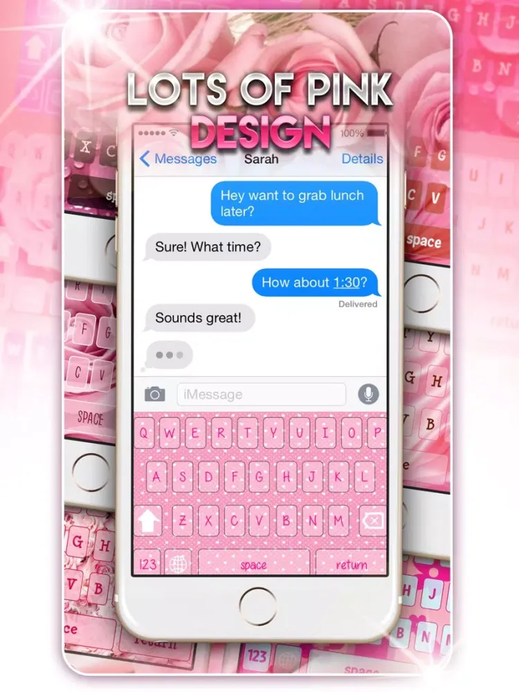 Keyboard Color in Pink Design iPad  स्क्रीनशॉट