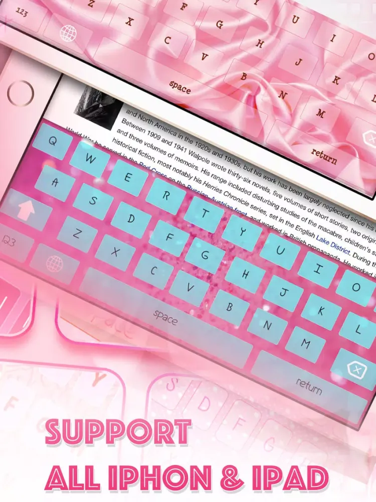 Keyboard Color in Pink Design iPad  स्क्रीनशॉट