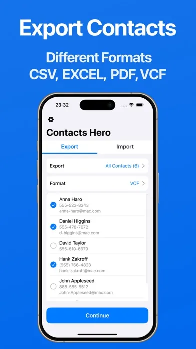 Export & Import Contacts Hero स्क्रीनशॉट