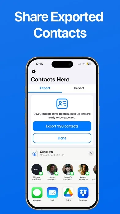 Export & Import Contacts Hero स्क्रीनशॉट