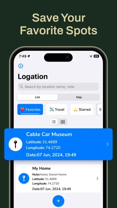 Captures d'écran de Save GPS Location & Logger
