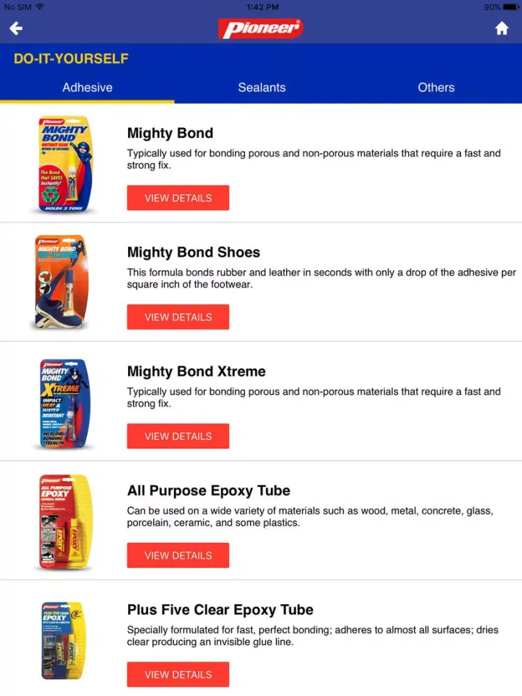 Pioneer Adhesives iPad 应用截图