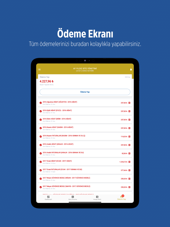 Captures d'écran de Siraç Yönetim iPad 