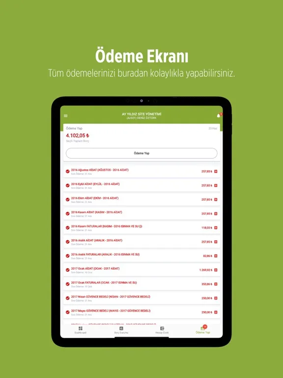 ภาพหน้าจอของ Uysal Yönetim iPad 